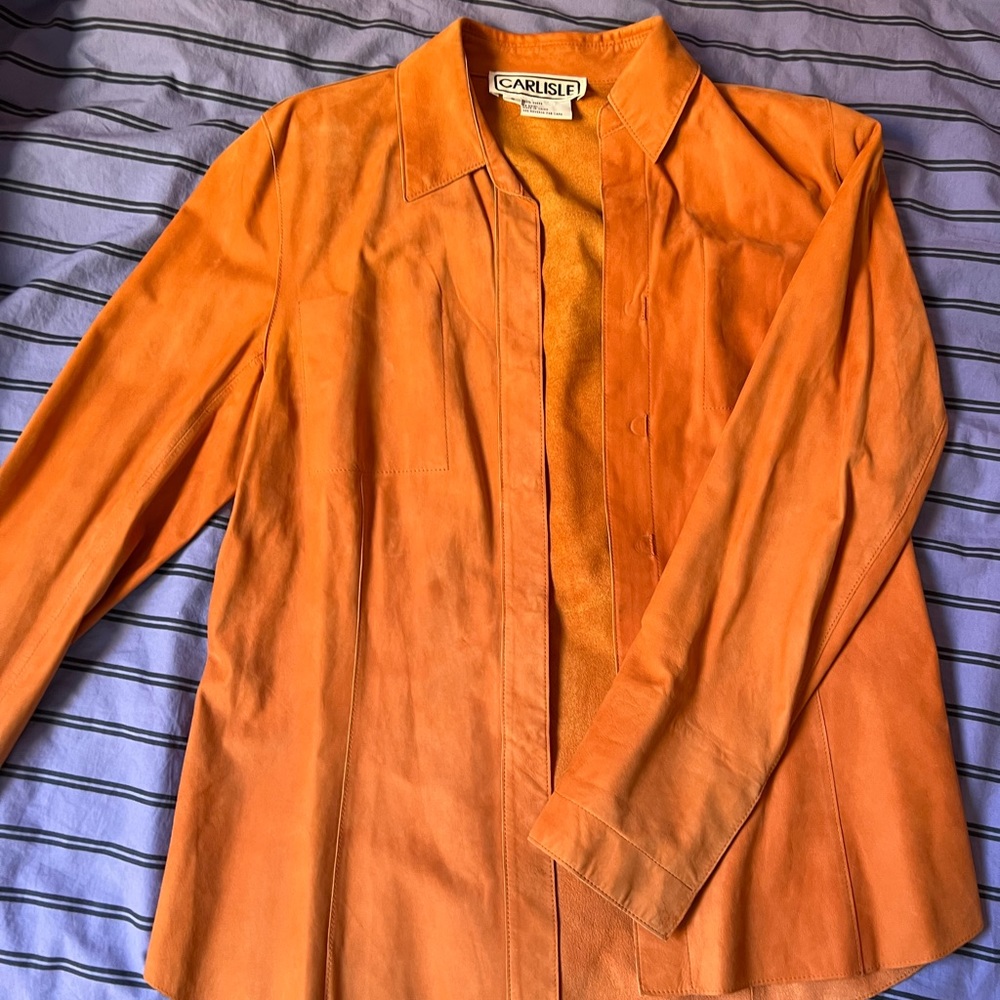 Orange 100% suede shirt